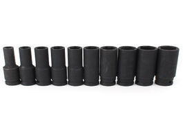 Foto van Gereedschap 10pcs deep impact socket 8 22mm metric drive strong and heavy duty set for wrench adapte