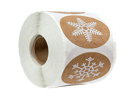 Foto van Kantoor school benodigdheden 100 500pcs round christmas stickers 6 styles snowflake holiday sticker 