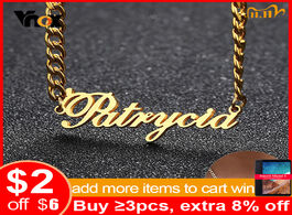 Foto van Sieraden vnox three colors name necklace personalized pendant for women arial old english font
