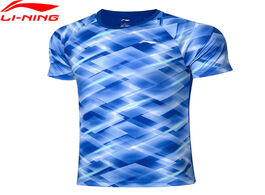Foto van Sport en spel li ning men badminton competition tops at dry breathable t shirts polyester regular fi