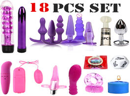 Foto van Schoonheid gezondheid 18pcs set anal plug combination vibrator bead butt clitoris stimulator sex toy