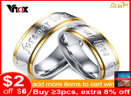 Foto van Sieraden vnox forever love wedding ring for women men 6mm stainless steel engagement promise heart v