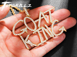 Foto van Sieraden topgrillz custom name iced out tennis chain letters pendants necklaces men s charms zircon 