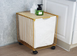 Foto van Huis inrichting dirty clothes storage basket hamper ins nordic wrought iron with wheels laundry bask