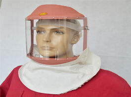 Foto van Beveiliging en bescherming protective helmet face screen headband plexiglass mask dustproof impactpr