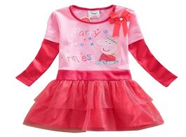 Foto van Speelgoed child girl baby peppa pig 100 cotton dress pink purple bowknot style cute cartoon printed 