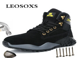Foto van Schoenen leosoxs work safety shoes men anti slippery boots steel toe cap outdoor plus size camouflag