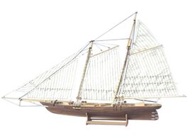 Foto van Speelgoed fbil 1: 120 wooden assembled sailing ship model diy western classical set