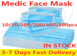 Foto van Schoonheid gezondheid fast ship! 10 200 pcs disposable face mask non wove 3 layer ply filter safe br
