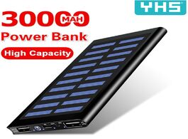 Foto van Telefoon accessoires solar 30000mah power bank external battery 2 usb led powerbank portable mobile 