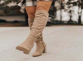 Foto van Schoenen women knee high boots lace up sexy heels shoes winter warm size 35 43 2020 fashion