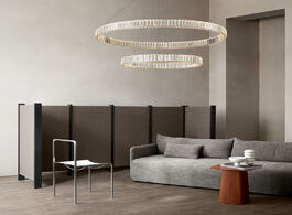 Foto van Lampen verlichting modern luxury crystal ring circle pendant light stair living room suspension hang
