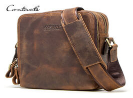 Foto van Tassen contact s 2020 new genuine leather men messenger bag vintage shoulder bags for 7.9 ipad mini 