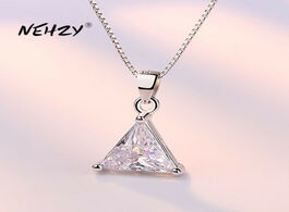 Foto van Sieraden nehzy 925 sterling silver necklace pendant fashion jewelry new style woman triangle crystal