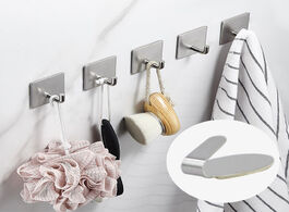 Foto van Huis inrichting 6pcs wall hook home office bathroom kitchen mounted stainless steel hanger adhesive 
