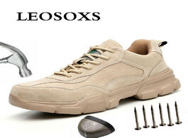 Foto van Schoenen leosoxs breathable safety shoes men s work boots lightweight construction air mesh and wome