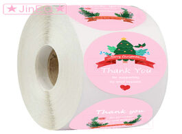 Foto van Kantoor school benodigdheden pink thank you stickers for small business round 500pcs christmas roll 