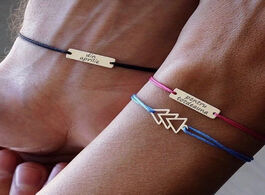 Foto van Sieraden couples bracelets women personalized bracelet engraving rectangle custom letter stainless s