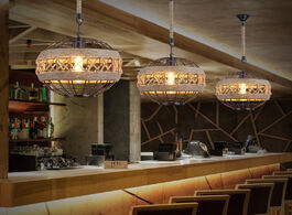 Foto van Lampen verlichting birdcage pendant lamp industrial rope internet cafe restaurant bar ball lustre re
