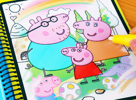 Foto van Speelgoed peppa pig magic water drawing book montessori coloring doodle pen painting board for kids 