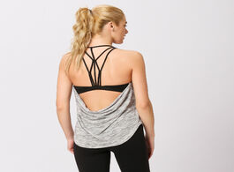 Foto van Sport en spel women open back yoga shirts with built in strappy bra sleeveless gym workout top summe