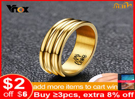 Foto van Sieraden vnox chic women custom engrave info wedding bands ring gold tone anti allergy stainless ste