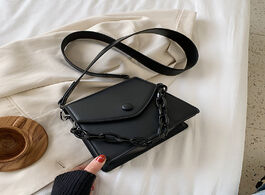 Foto van Tassen thick chain design small pu leather crossbody bags for women 2021 female shoulder simple bag 