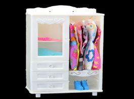 Foto van Speelgoed 1 pcs high quality doll wardrobe for barbie white diy furniture dress clothes accessories 