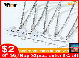 Foto van Sieraden vnox 2 3 4 5 pcs puzzles bff necklaces for men women stainless steel free engrave personali
