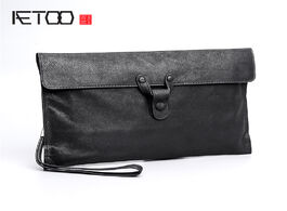 Foto van Tassen aetoo sheepskin handbag men s leather fashion business casual envelope bag trend
