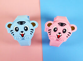 Foto van Horloge lovely silicone cartoon children watches girls tiger flip cover electronic kids watch for bo