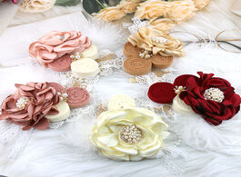 Foto van Baby peuter benodigdheden 10 pcs lot feather flower lace headband with pearl rhinestone knot hair ba