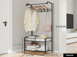 Foto van Meubels bedroom hanger rack standing hanging coat shoes wall shelves living room removable multi fun
