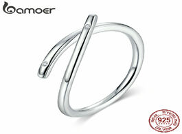 Foto van Sieraden bamoer 925 sterling silver minimalist simple open adjustable finger rings for women korean 