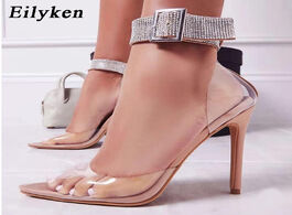 Foto van Schoenen eilyken 2020 fashion pvc transparency women pumps high heels shoes diamond pointed toe clas