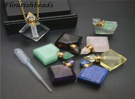 Foto van Sieraden unique faceted perfume bottle pendant natural gemstone essential oils necklace fine jewelry