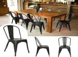 Foto van Meubels 4pcs set distressed iron art chair wear resistant and non slip multi function black industri