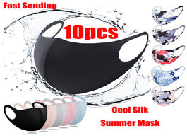 Foto van Beveiliging en bescherming 10pcs fashion cotton face mask reusable camouflage ice silk breathable bl