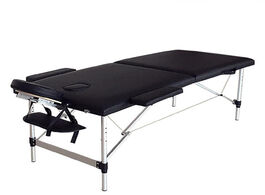 Foto van Meubels 2 sections folding portable spa bodybuilding massage table black