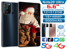 Foto van Telefoon accessoires christmas exclusive note20 ultra mtk6889 android smartphones 6.5 inch hd camera