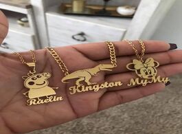 Foto van Sieraden custom name cartoon character necklaces pendants kids nameplate jewelry stainless steel per