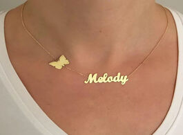 Foto van Sieraden custom butterfly necklaces for women stainless steel nameplate personalized gold chain chok