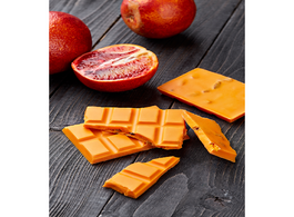 Foto van Food chocolate with orange juice and sea buckthorn raw organic natural lactose free sugar tiles 100 