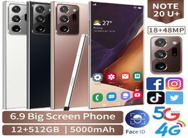 Foto van Telefoon accessoires note20u 6.9 inch 3.5d full display android smartphones 5g let cellphones 12gb 5