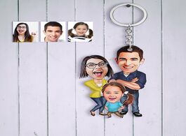 Foto van Sieraden personalized family cartoon keychain calendar custom your put baby photo square gift for