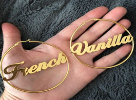 Foto van Sieraden 2 pcs different customomized name in pair ol style hoop earrings fashion jewelry stainless 