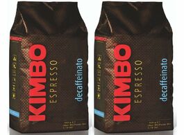Foto van Food kimbo whole coffee beans kit bundle 2x500g bags espresso decaffeinated
