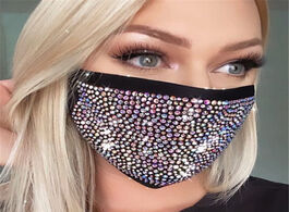Foto van Sieraden 2020 fashion sparkly rhinestone mask elastic reusable washable face bandana decor women jew