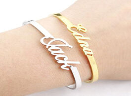 Foto van Sieraden personalize custom name bracelet gold tone solid stainless steel adjustable new born to chi