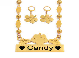 Foto van Sieraden anniyo customize name necklace earrings micronesia guam hawaiian flower jewelry sets for pr